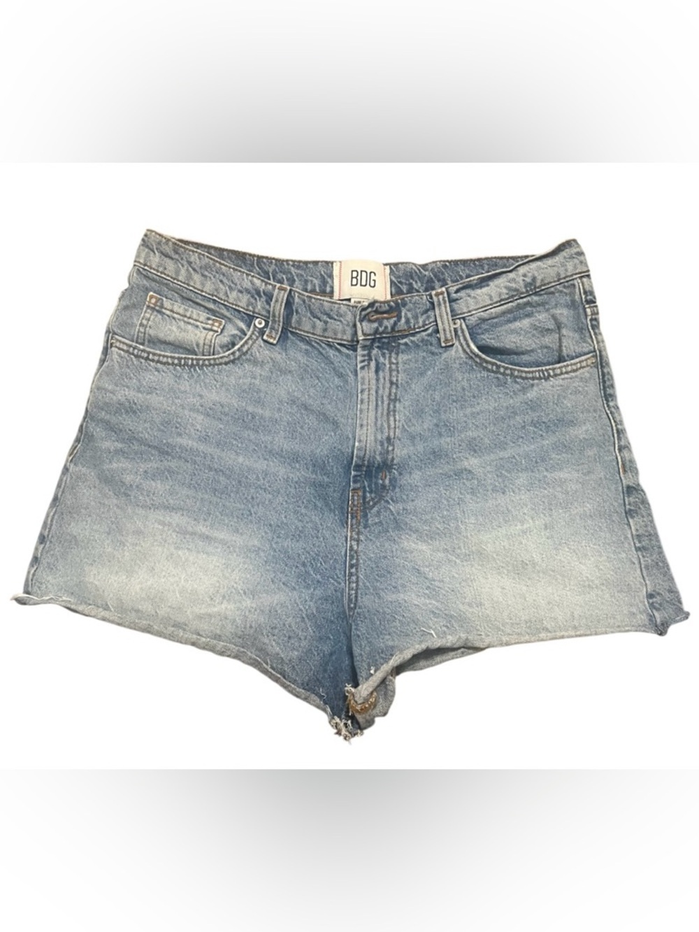 BDG - A-LINE SHORTS Faded Blue High-Rise Denim Shorts
